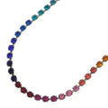 Dior Colored Stone Necklace Rainbow Rhinestone Silver