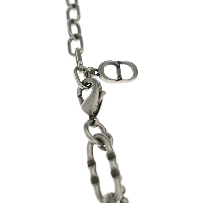 Dior Bracelet Buckle Chain Link Monogram CD Silver