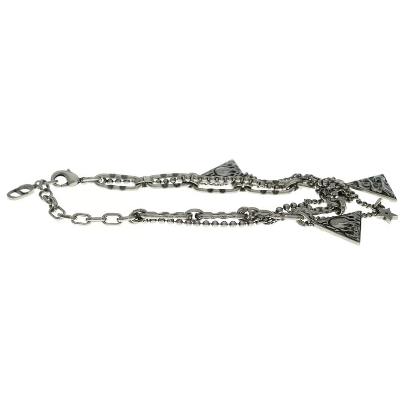 Dior Bracelet Buckle Chain Link Monogram CD Silver