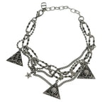 Dior Bracelet Buckle Chain Link Monogram CD Silver