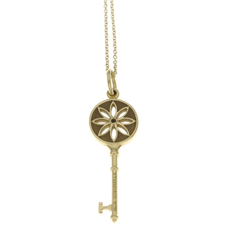 Tiffany & Co Daisy Key Diamond Pendant Top 18K Yellow Gold