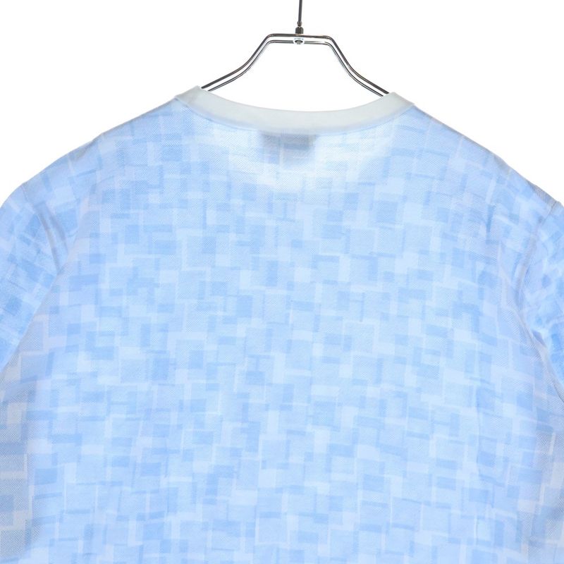 Hermes Allover Print Crew Neck Short Sleeve T-Shirt Light Blue