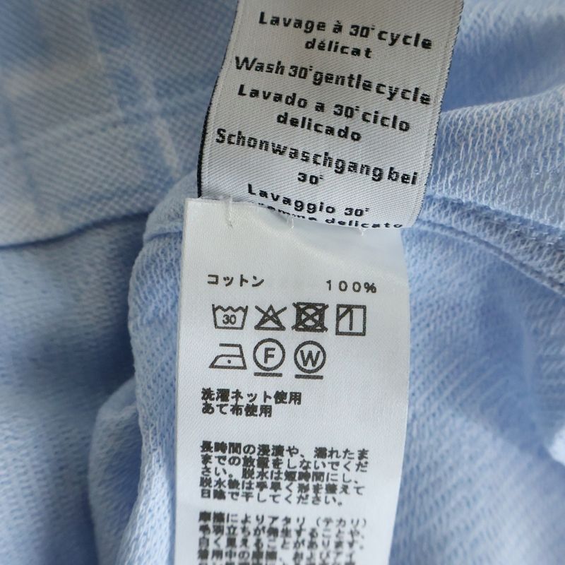 Hermes Allover Print Crew Neck Short Sleeve T-Shirt Light Blue