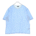 Hermes Allover Print Crew Neck Short Sleeve T-Shirt Light Blue