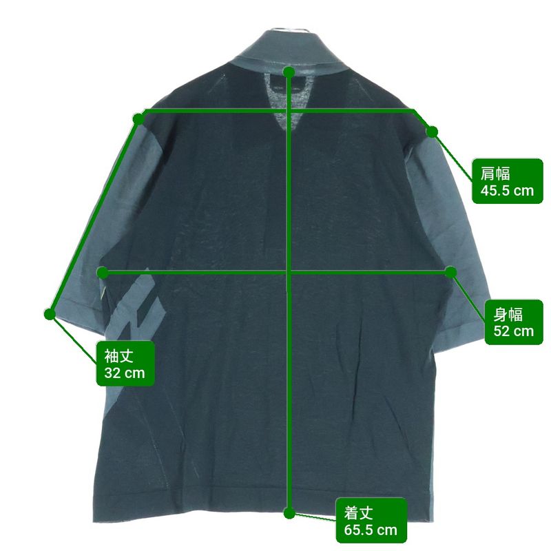 Hermes Mesh Cut Replacement Cashmere Blend Cotton Knit Polo Shirt Gray