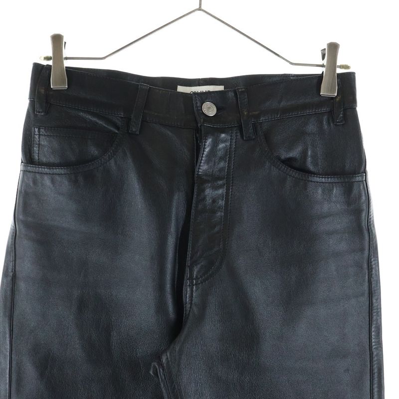 Celine Lamb Leather Pants Black