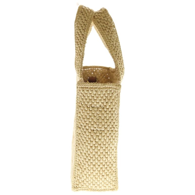 Loewe Font Tote Mini Raffia 2-Way Shoulder Bag Basket Beige