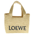 Loewe Font Tote Mini Raffia 2-Way Shoulder Bag Basket Beige