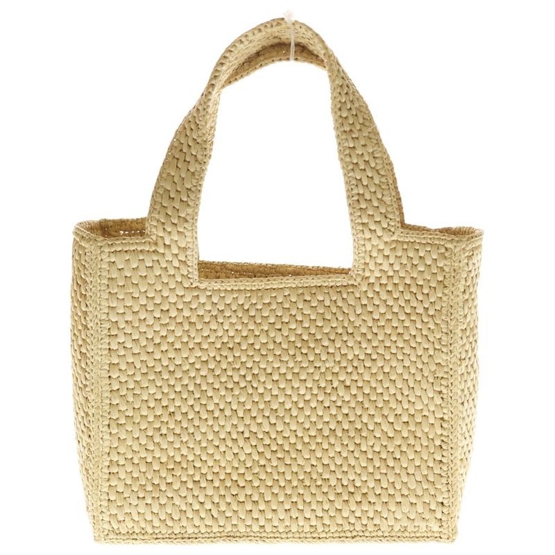 Loewe Font Tote Mini Raffia 2-Way Shoulder Bag Basket Beige