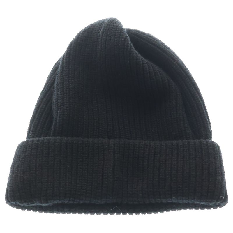 Chanel Beads Logo Cashmere Knit Hat Beanie Black White