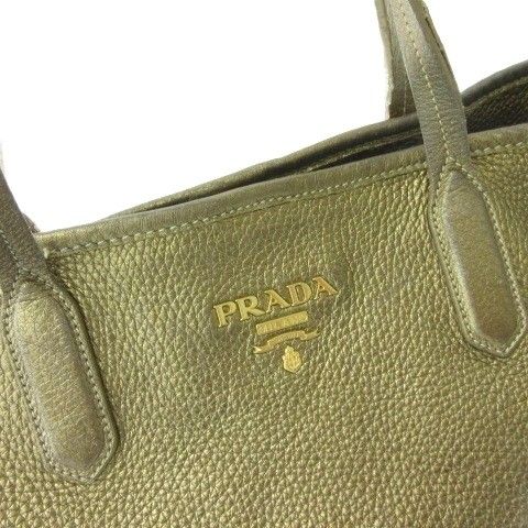 Prada Tote Shoulder Bag Metallic Gold