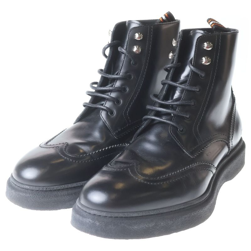 Dior Wingtip Lace Up Boots Black