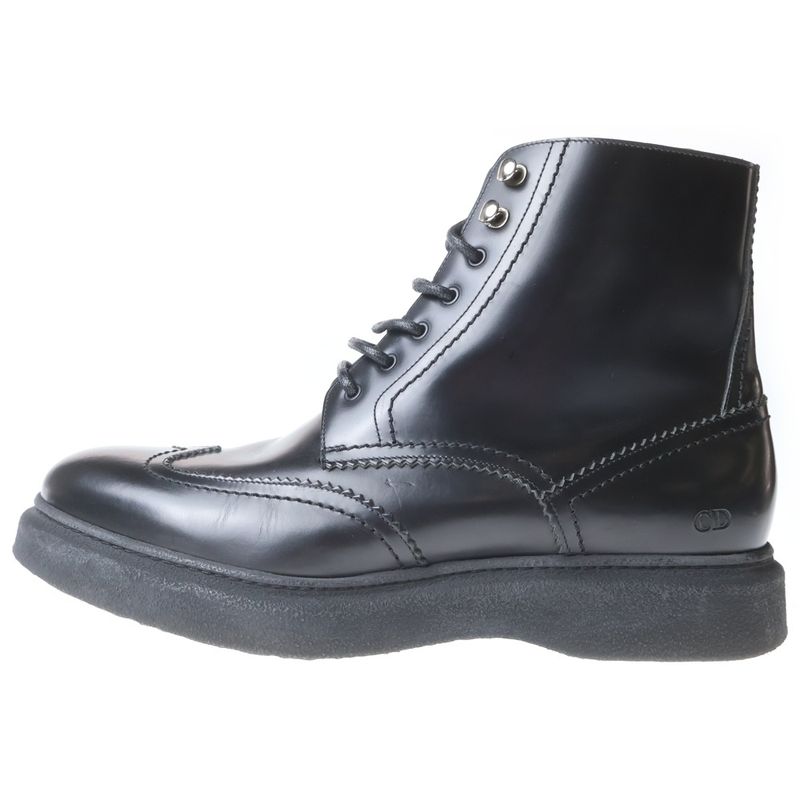 Dior Wingtip Lace Up Boots Black