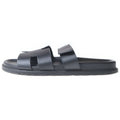 Hermes Chypre Logo Strap Sandals Black