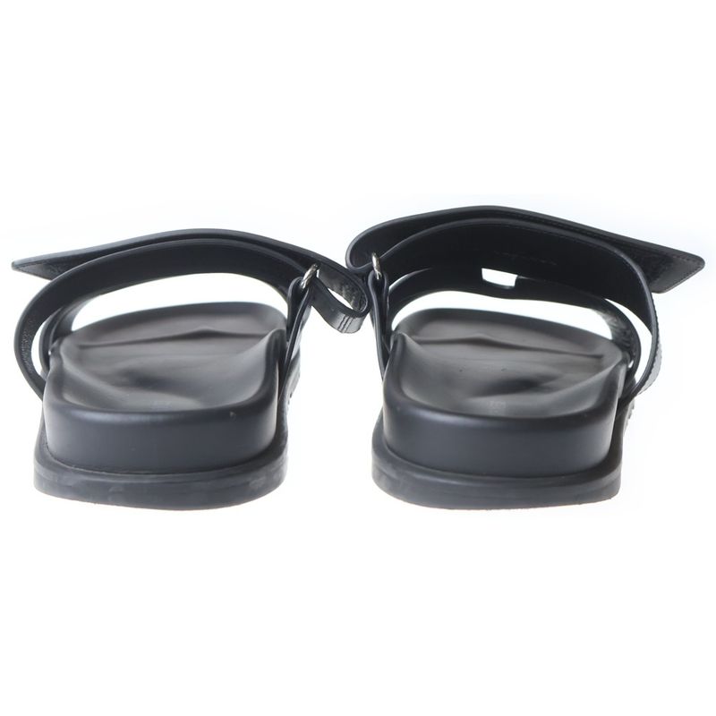 Hermes Chypre Logo Strap Sandals Black