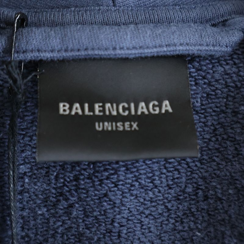 Balenciaga Icognito Zip Up Hoodie Navy