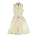 Prada Logo Belt Nylon Half Zip Sleeveless Long Dress Ivory