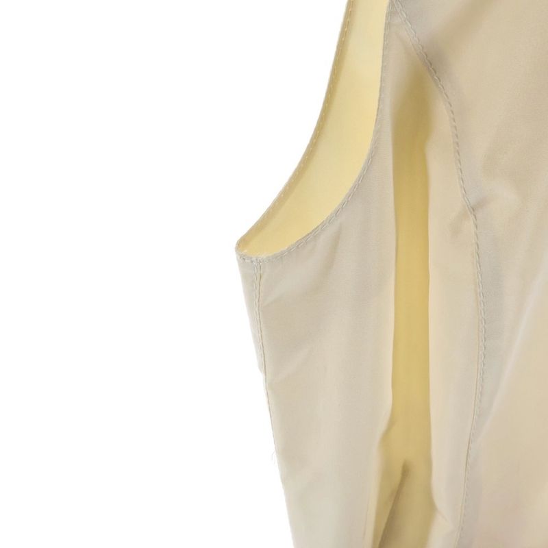 Prada Logo Belt Nylon Half Zip Sleeveless Long Dress Ivory