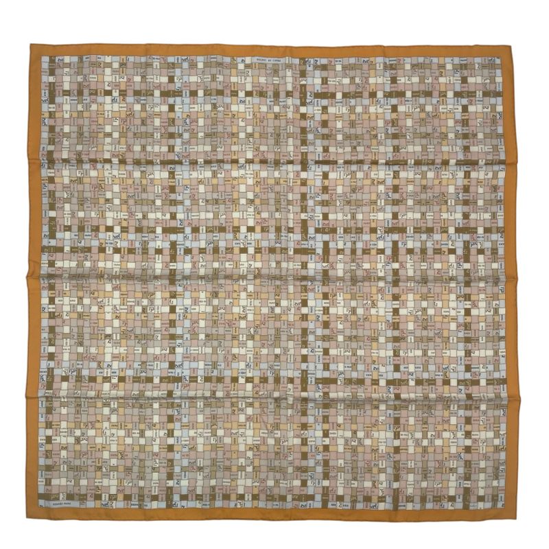 Hermes Scarf Silk Carre 90 Bolduc Au Beige
