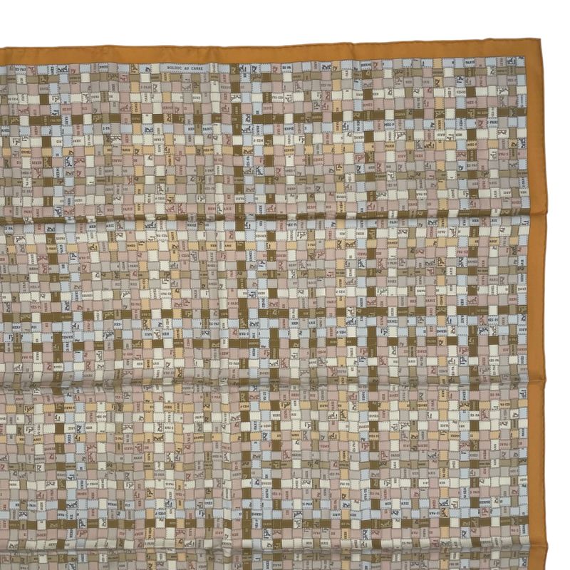 Hermes Scarf Silk Carre 90 Bolduc Au Beige