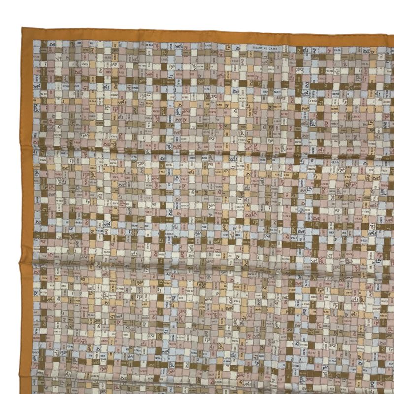 Hermes Scarf Silk Carre 90 Bolduc Au Beige