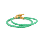 Hermes Bracelet Glenan Double Tour Vert Comic Gold Swift Veil Comic