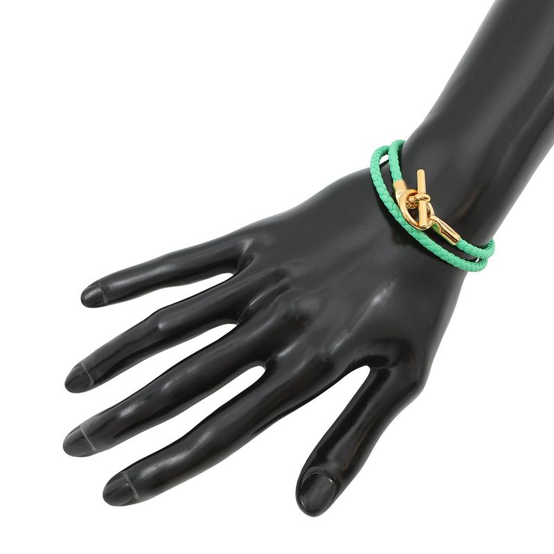 Hermes Bracelet Glenan Double Tour Vert Comic Gold Swift Veil Comic