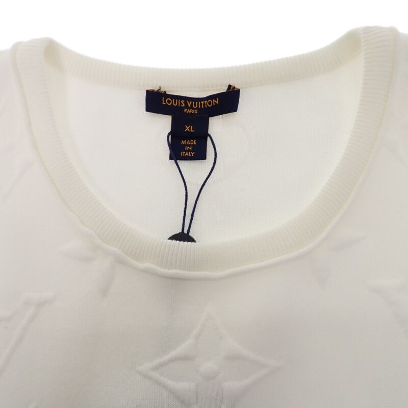 Louis Vuitton T-Shirt XL White Short Sleeve Embossed
