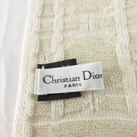 Dior Wool Scarf Shawl Logo Off White Off-white