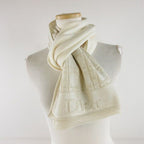Dior Wool Scarf Shawl Logo Off White Off-white