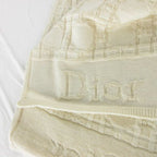 Dior Wool Scarf Shawl Logo Off White Off-white