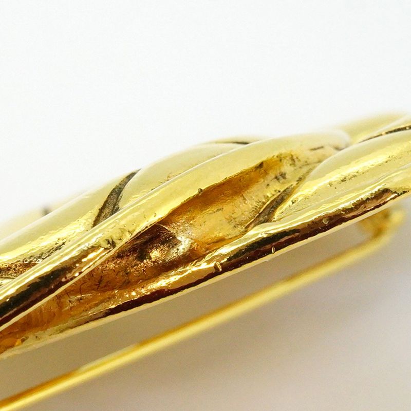 Chanel Brooch CC Logo Quilted Gold Plated