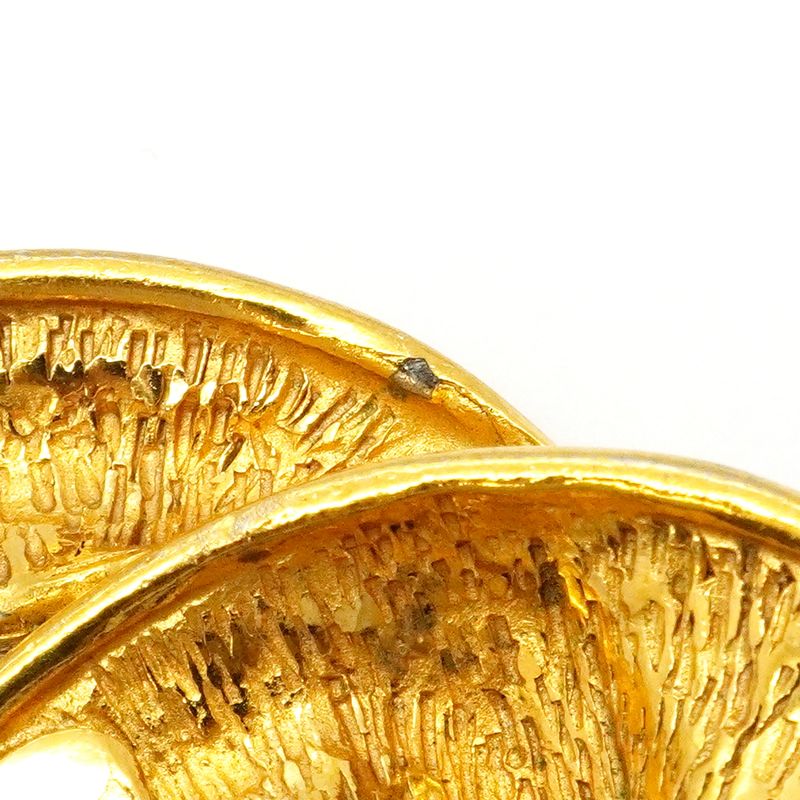 Chanel Brooch CC Logo Quilted Gold Plated