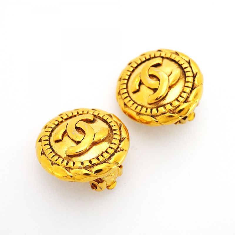 Chanel Earrings CC Logo Round