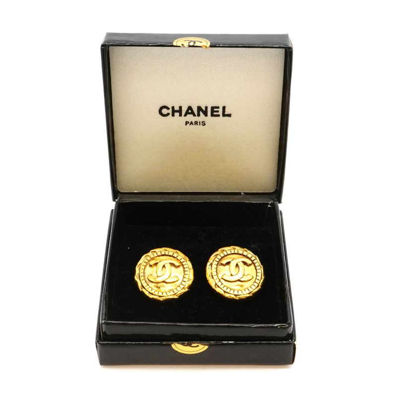 Chanel Earrings CC Logo Round