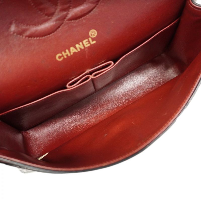 Chanel Shoulder Bag Quilted Lambskin Black Gold