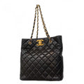 Chanel Chain Quilted Deca Coco Lambskin Black Gold