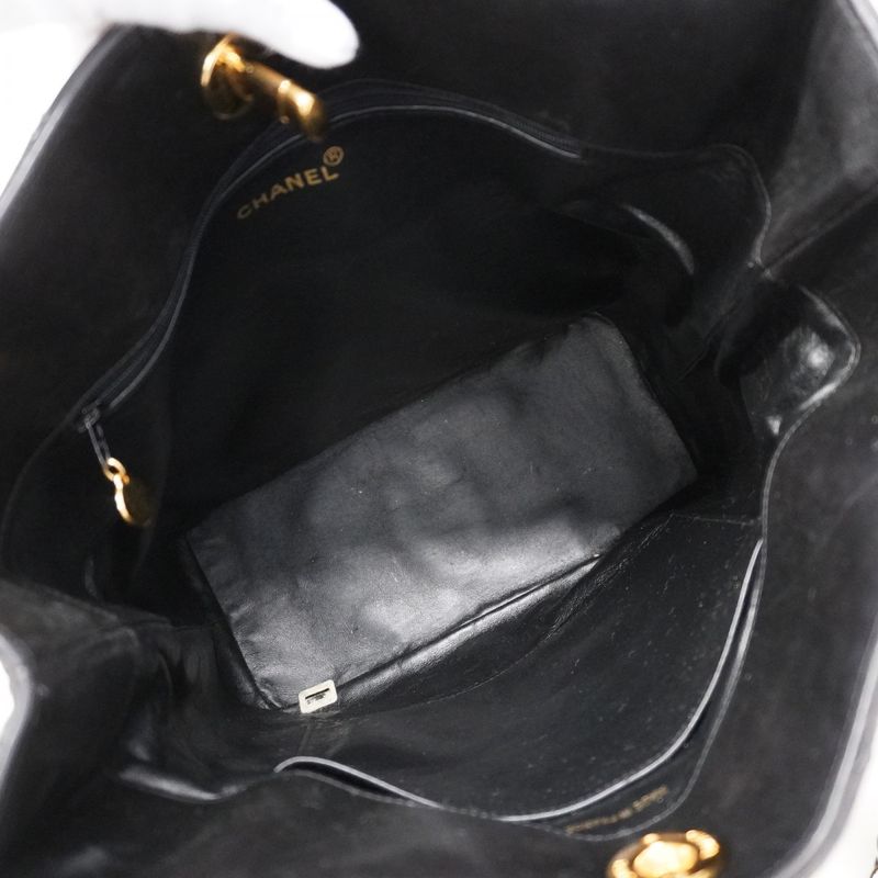 Chanel Chain Quilted Deca Coco Lambskin Black Gold