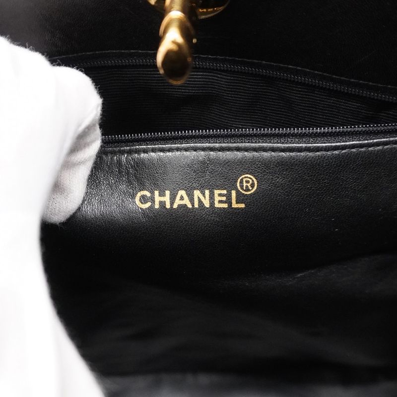Chanel Chain Quilted Deca Coco Lambskin Black Gold