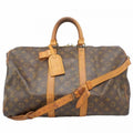 Louis Vuitton Boston Bag Monogram Keepall Bandouliere 45 Brown