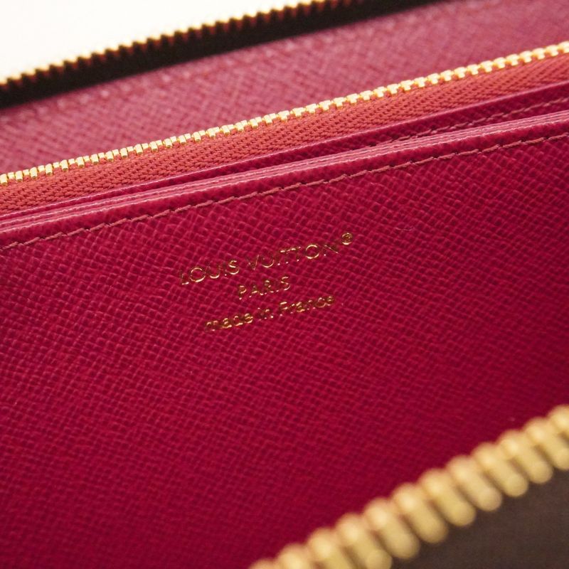 Louis Vuitton Wallet Monogram Zippy Brown Fuchsia Pink