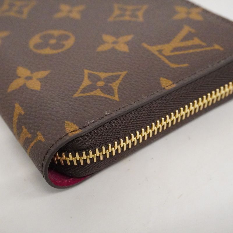Louis Vuitton Wallet Monogram Zippy Brown Fuchsia Pink