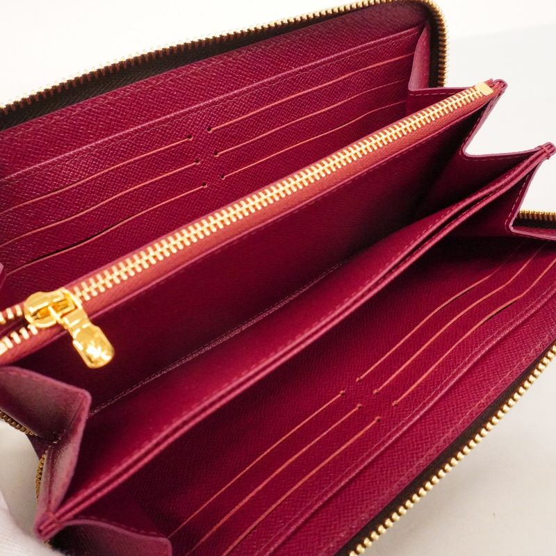Louis Vuitton Wallet Monogram Zippy Brown Fuchsia Pink
