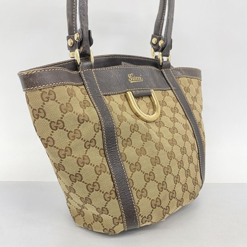 Gucci Tote GG Canvas Beige Brown Gold