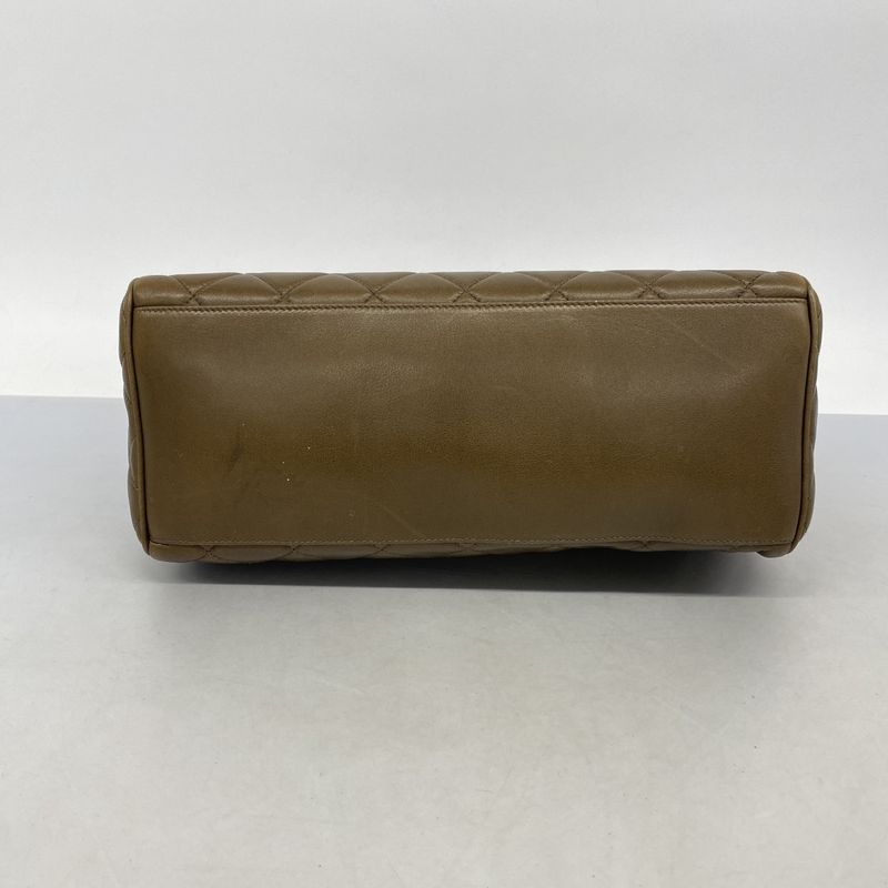 Chanel Handbag Quilted Lambskin Brown Gold
