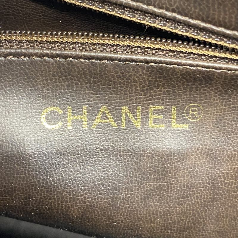 Chanel Handbag Quilted Lambskin Brown Gold