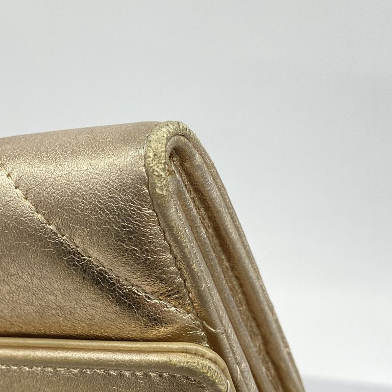 Chanel Wallet 19 Lambskin Champagne Gold Silver