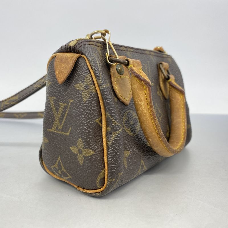 Louis Vuitton Handbag Monogram Mini Speedy Brown 2-Way Bag