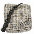 Chanel Shoulder Bag Camellia Tweed Multicolor Silver Hardware Women's