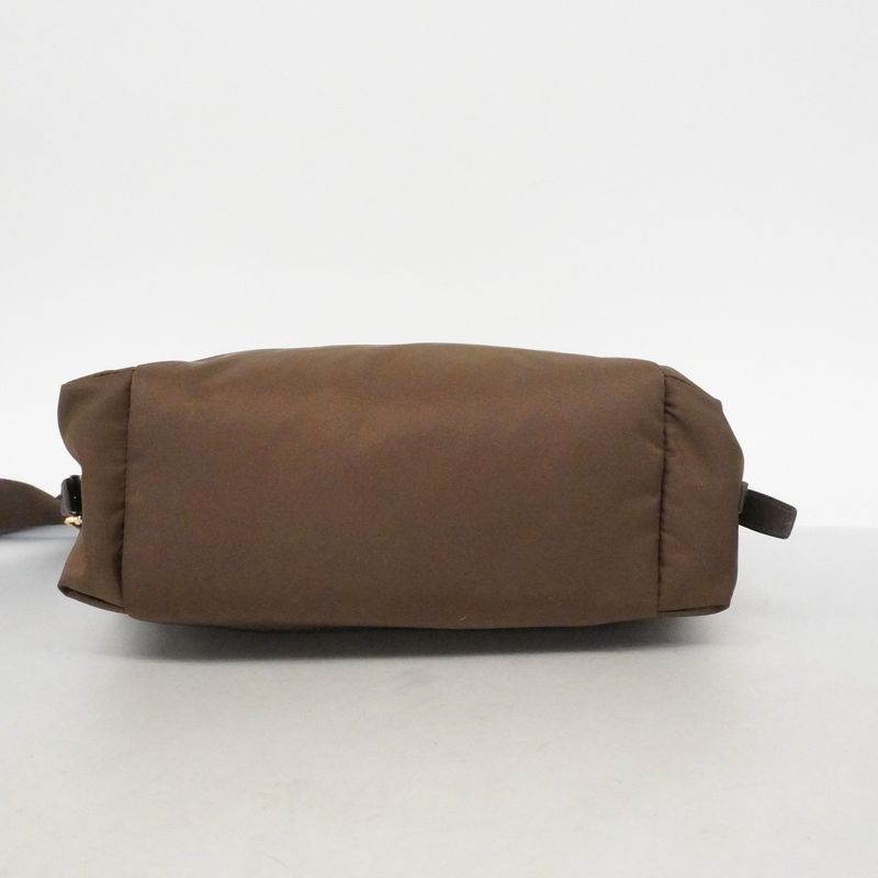 Prada Shoulder Bag Tessuto Explorer Nylon Brown Gold